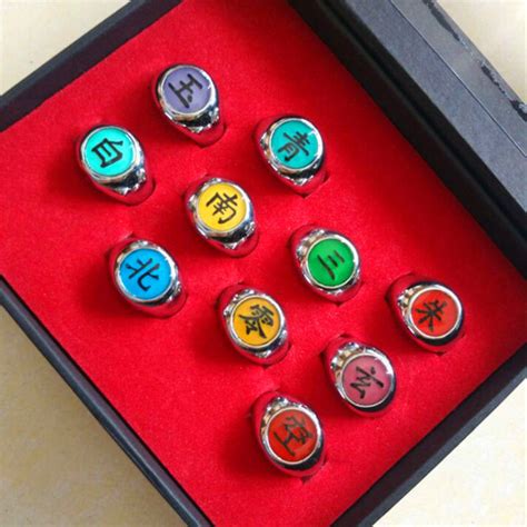 10 Pcs NARUTO Akatsuki Cosplay Member's Rings Set ( free shipping ) - $7.99