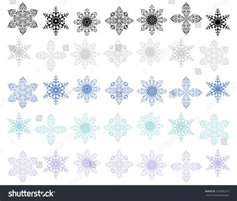 Illustration Of Snowflake Shapes Set - 162506213 : Shutterstock