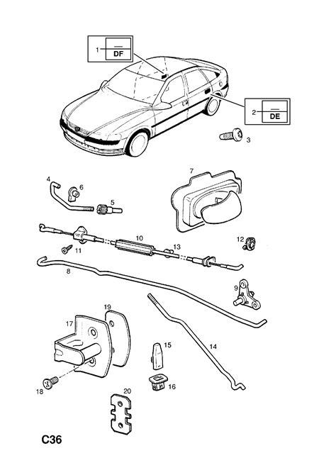 Opel VECTRA-B - Outer handle pull rod > Opel EPC Online > nemigaparts.com