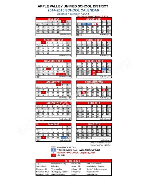 Apple Valley School District Calendar 2023 - Schoolcalendars.net