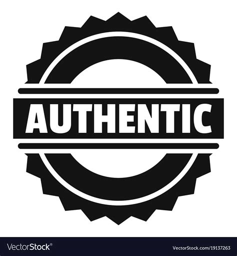 Authentic logo simple style Royalty Free Vector Image