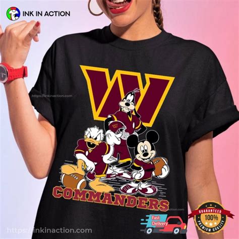 Washington Commanders Disney Football Shirt, Commander's NFL Graphic ...