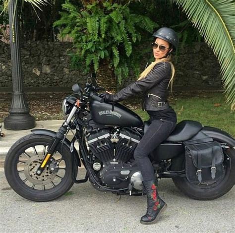 Harley Davidson | Female motorcycle riders, Bobber motorcycle, Motorcycle