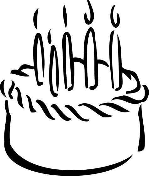 Birthday Cake Black And White Clipart | Free download on ClipArtMag