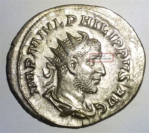 Ancient Roman Silver Empire Coin Philip I " The Arab " 244ad - 249ad Goddess Roma