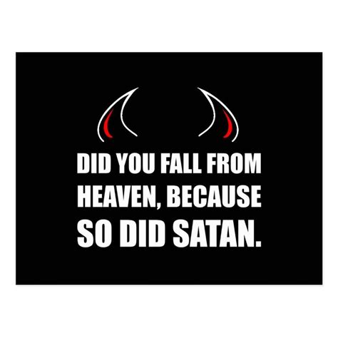 Fall From Heaven Satan Postcard | Zazzle.com | Satan, Lines quotes, Bad ...