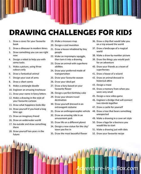 52 Things for Kids to Draw | Kids and parenting, Drawing challenge ...