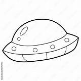 Vector Illustration coloring page With Cartoon ufo For Children  sketch template
