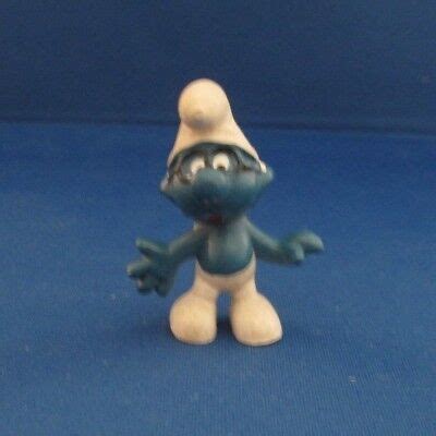 Smurfs 20006 Brainy Smurf Black Glasses Vintage Schleich Figure PVC ...