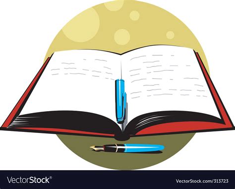 Pen and book Royalty Free Vector Image - VectorStock