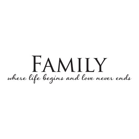 Family Love Never Ends Wall Quotes™ Decal | WallQuotes.com