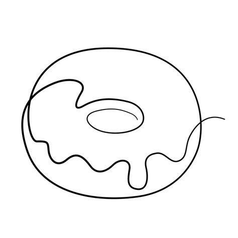 Vector modern minimalism donut line art drawning illustration. 14572512 ...