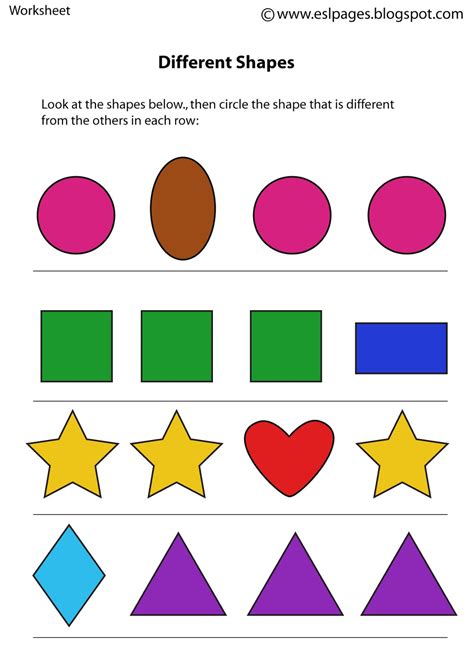 Esl Pages: Same / Different Worksheets