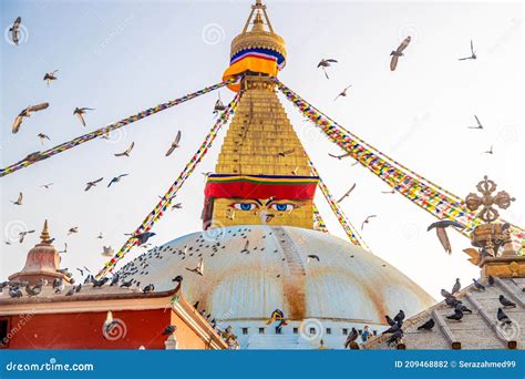 Kathmandu, Nepal - January 29 2021: Boudhanath Stupa in Kathmandu ...