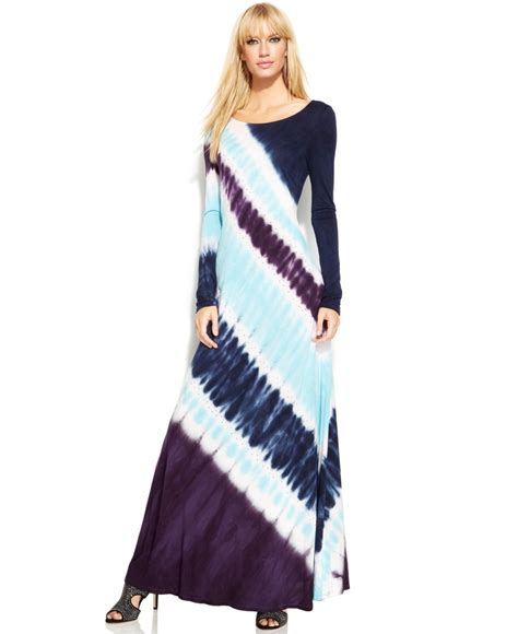 INC International Concepts Long-Sleeve Tie-Dye Maxi Dress | Lyst