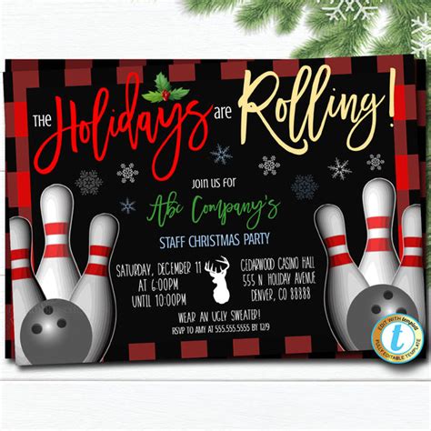 Christmas Bowling Party Invite | TidyLady Printables