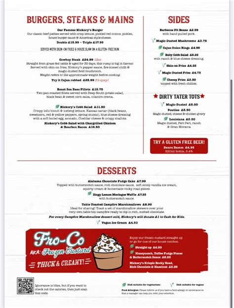 Hickory’s – Horbury Wakefield's full menu online