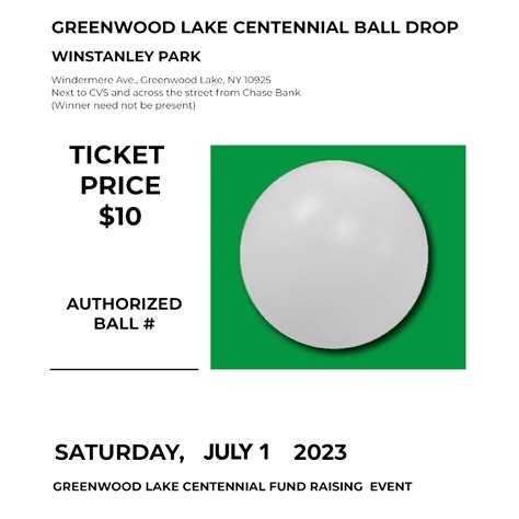 Ball Drop Ticket Purchase – Greenwood Lake Centennial Committee