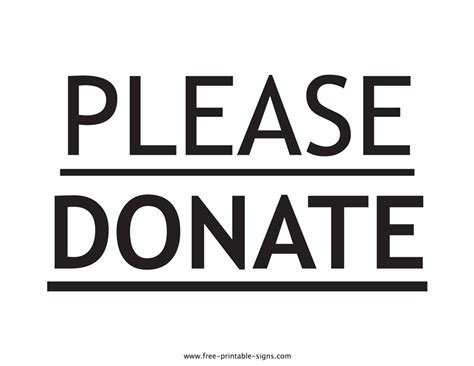 Printable Please Donate Sign – Free Printable Signs