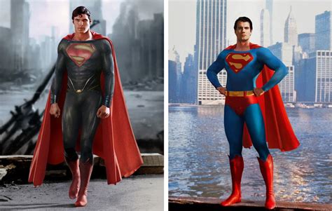 Henry Cavill in Christopher Reeve's Super suit and Christopher Reeve in ...