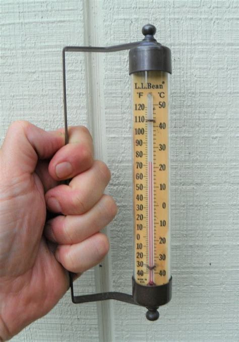 Vintage L.L. Bean Brass Indoor Outdoor Glass Thermometer | Vintage, Glass, Thermometer