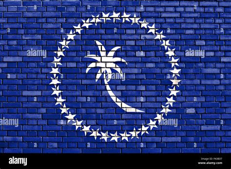 flag of Chuuk State painted on brick wall Stock Photo - Alamy