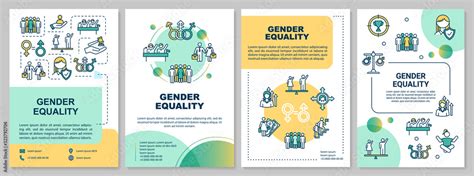 Gender equality brochure template. Men and women equal rights. Flyer, booklet, leaflet print ...