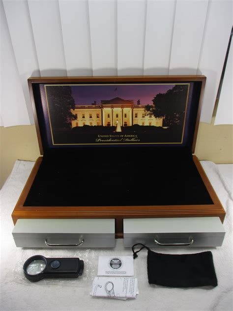 US Presidential Dollar Vault Treasury Maple Wood Display Case Coin Collection | eBay