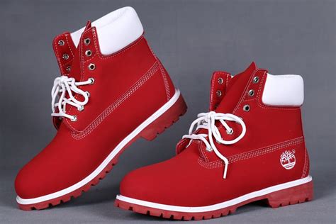 red and white timberland boots for women custom 6 inch on sale ...