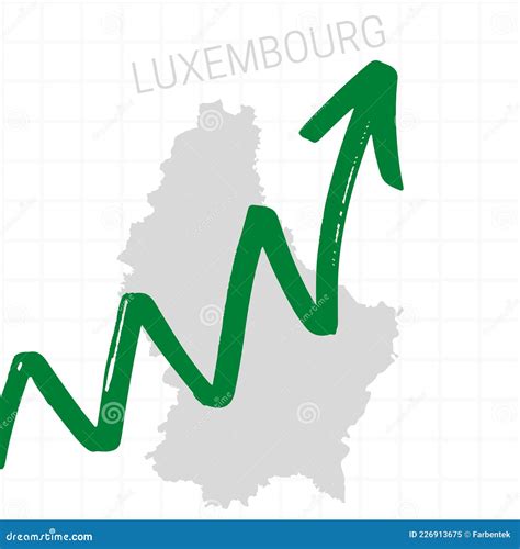 Luxembourg Map with Rising Arrow Showing Economic Growth. Nation Economy Recovered, Financial ...