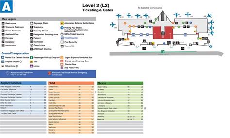 Boston Logan Airport (BOS) Terminal Maps, Shops, Restaurants, Food ...