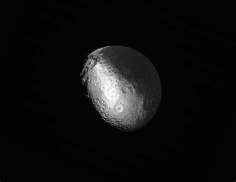 A Northern View of Saturn’s Stained Moon Iapetus – Lights in the Dark