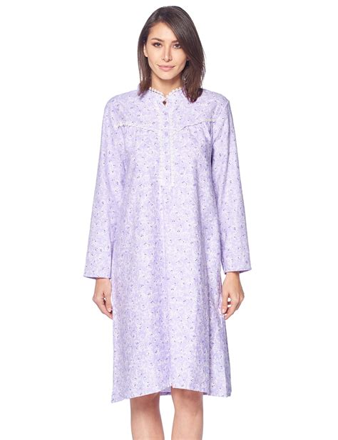 Casual Nights - Casual Nights Women's Flannel Floral Long Sleeve Nightgown - Walmart.com ...