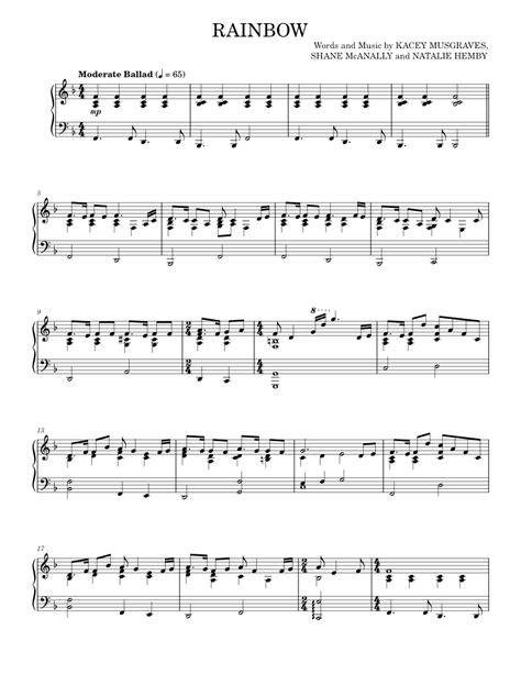 rainbow Sheet music for Piano by Kacey Musgraves Official | MuseScore.com