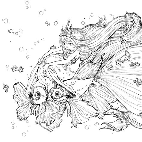 Anime Coloring Pages Pdf Coloringfolder Com Mermaid Coloring Pages | My ...