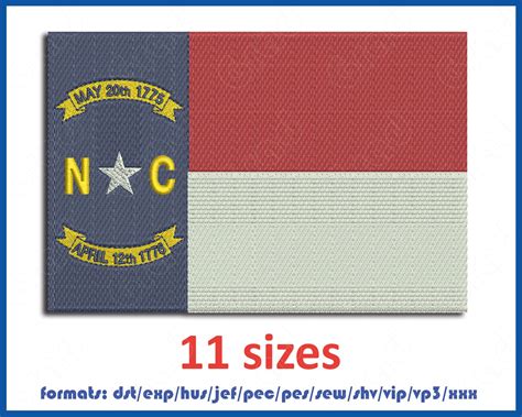 North Carolina Flag Embroidery Machines Design Instant - Etsy | Machine ...