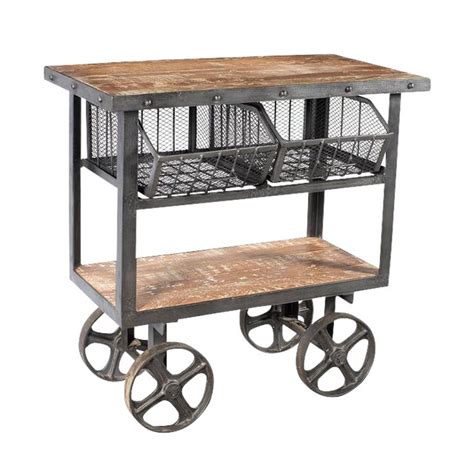 Industrial Two-Drawer Trolley Cart | Chairish