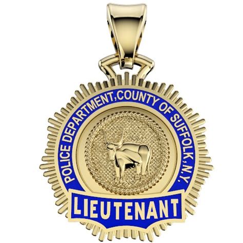 Suffolk County PD Lieutenant Pendant - Penny Size Pendant - Police Jewelry