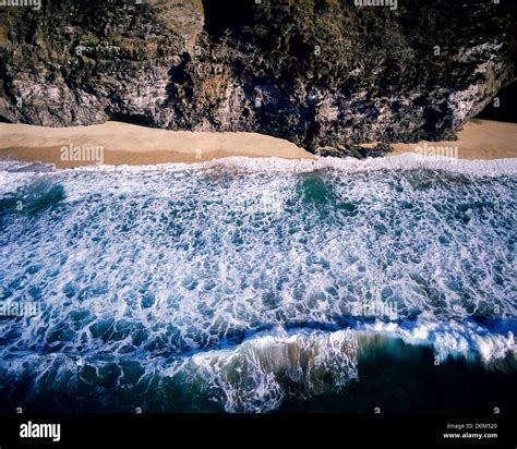 Aerial View of a Hawaiian Beach Stock Photo - Alamy