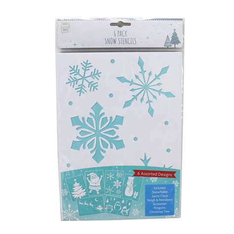 Snow Spray Stencils 6pc - FESTIVE MAGIC