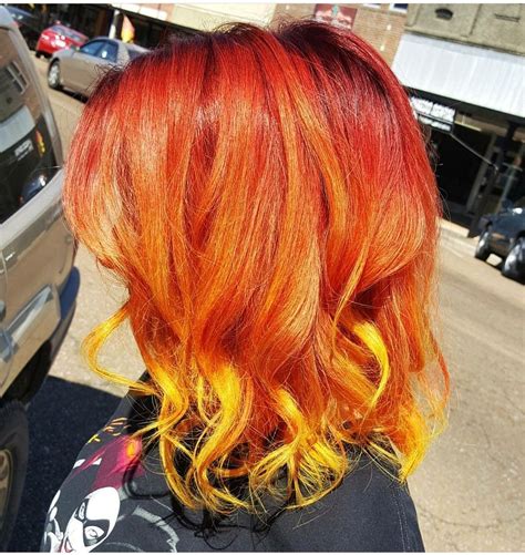 Fire hair! Done with Pravana vivids - red hair - orange hair - yellow ...