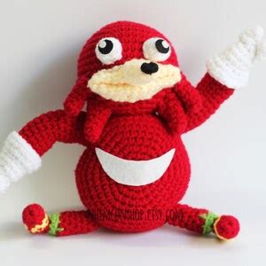 Uganda Knuckles Warrior Sonic Meme Da Wae Chibi Plushie Amigurumi ...