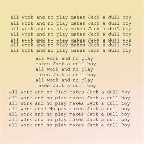 All Work and no Play makes Jack a Dull Boy Digital Art by Richard Reeve - Pixels