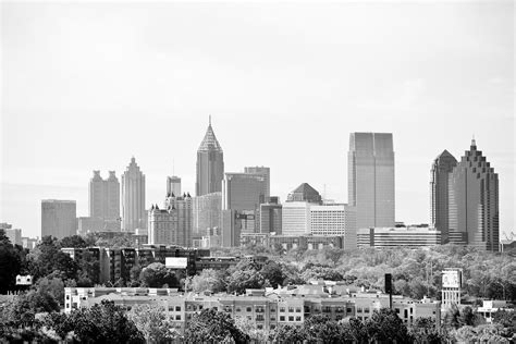 Framed Photo Print of DOWNTOWN ATLANTA SKYLINE BLACK AND WHITE Print ...