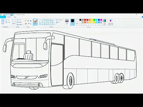 How to draw VOLVO Bus in 3D | Drawing 3D Bus on computer using Ms Paint ...