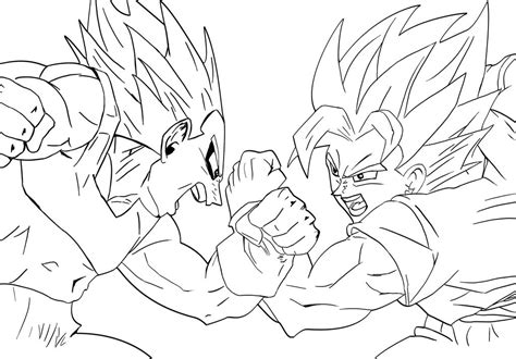 Goku vs. Vegeta Lineart by Il-Guano on DeviantArt