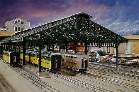 Model Railroading Passenger Station Textured Mixed Media by Thomas ...