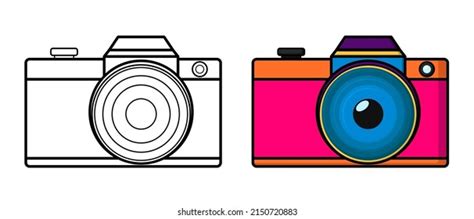 Camera Coloring Page Kids Stock Vector (Royalty Free) 2354916749 | Shutterstock