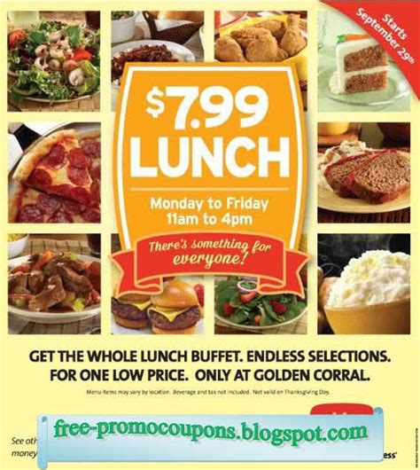 Printable Coupons 2018: Golden Corral Coupons