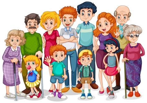 Free Vector | Family members with children and all relatives